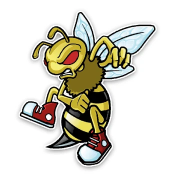 YJZT 13.7CM15.4CM Интересен Прекрасна Карикатура Пчелите Цветни PVC Стикери КОЛА на Бронята на Прозореца Украса Графичен C1-5214