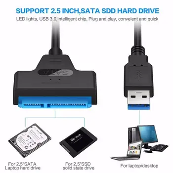 USB 3.0 SATA 3 Кабел Sata КЪМ USB 3.0 Адаптер До 6 Gb / С Подкрепа за 2,5-Инчов Външен SSD HDD Твърд Диск 22 Pin Sata III Кабел