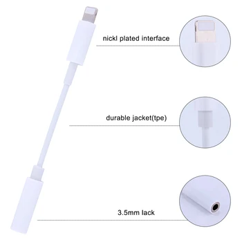 Lightning to 3.5 mm Jack AUX Кабел За iPhone Адаптер, Слушалки за iPhone SE 2020 11 Pro Max XR XS X 8 Plus Конектор Опаковка