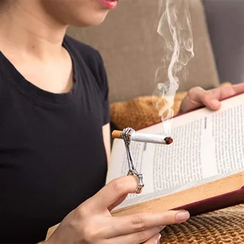 Череп на Ръката на Мундщука Пръст Пръстен Лейди Приспособления Женски Аксесоари за пушачи