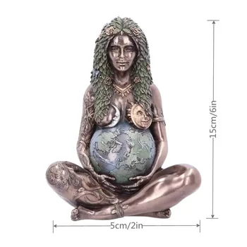 Gaia Статуята на Майката Земя Статуя на 15 см Изкуство Полирезин Статуетка на Майката Земя Скулптура Домашна Градина Декорации Ден на Майката Подарък туин