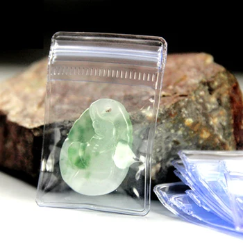 100 бр./лот еднократна употреба Zip-Lock Clear PVC Anti-Oxidation Jewelry Package Bag Прозрачен Светкавица Найлонови Торбички за Jade Lamber