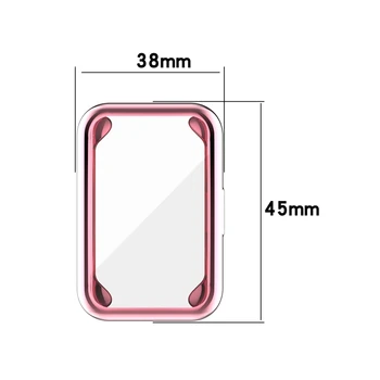 TPU Soft Full Glass Screen Protector Shell Case Edge Рамка За Huawei Watch Fit Каишка Каишка Защитно фолио Каишка-Huawei fit