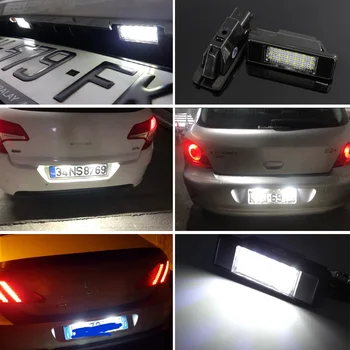 2pcs Car Rear License Number Plate Light Лампа 18 LED SMD Lamp For Peugeot 106 207 307 308 406 407 508 For CITROEN C3 C4 C5 C6 C8