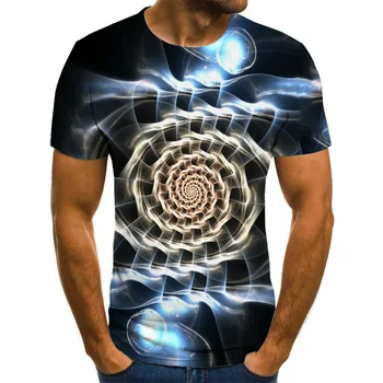 2021 Нова триизмерна графична тениска Мъжки Ежедневни Блузи Забавни 3D Мъжка тениска Лятна риза, с кръгло деколте Плюс Размера на Уличен Стил