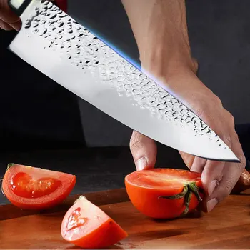 Набор от ножове майстор Готвач за Кухня 5 7 8 инча Высокоуглеродистая Неръждаема Стомана 7CR17 440c Замразено Месо Риба Полезност Нож За почистване на Зеленчуци Нож