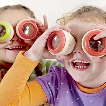 Най-Добрите Дървен Образователен Калейдоскоп Baby Children Обучение Пъзел Допир Играчка