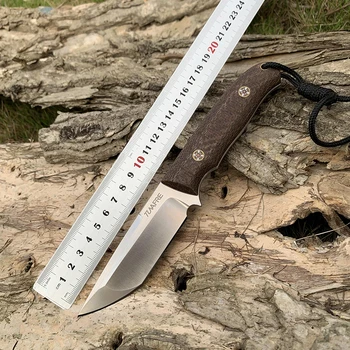 TUNAFIRE най-Новият D2 EDC Фиксиран Ловен Нож Micarta handle Fishing Outdoor tool Изпращане на Високо качество на Черупката Kydex
