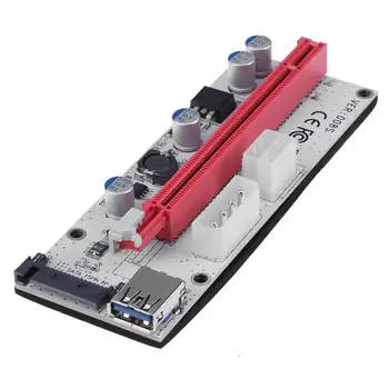 PCIE PCI-E 1x to 16x Video Adapter Продължавам Card Mining Кабел Комплект с 3 Порта Хранене PCIe Странично Card for БТК Mining Миньор