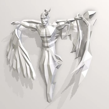 Angel Papercraft направи си САМ 3D enveloppe FanArt Low Poly Sculpture Pepakura Manualidad Home Wall Hangings Decoration Собственоръчно Jigsaw