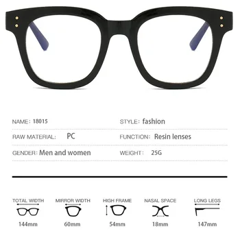 2020 Ретро Мъжки Прозрачни очила с Прозрачни Лещи PC Comotuer Квадратни Рамки за Очила за жени Очила за четене Мъжки слънчеви очила