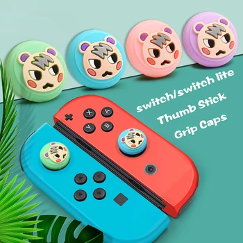 Зелен Nintend switch Joy Против Animal Crossings Thumb Grips Caps Kawaii Leaf Силиконов Калъф За Nintendo Switch Lite Сладко Cover