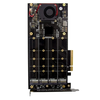 PLX8724 PCIE X8 4-Портов M. 2 KEY M NVMe SSD RAID Странично Card, Специално за преносими КОМПЮТРИ