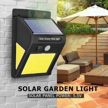 3 Режима COB LED Outdoor Solar Wall Lamp-Водоустойчива Датчик за Движение PIR Garden Light Слънчев Прожектор Слънчева Светлина, Светлина Улица