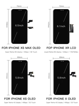 Високо Качество на True Tone OLED Мобилен Телефон LCD дисплей на iPhone 6 6S 6SP 7 7P 8 8P X XR XS 11 11 Pro Max 3D Сензорен Екран, цифров преобразувател