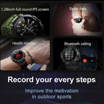 LIGE 2021 New Smart Watch Men Sport Fitness Bluetooth Покана Heart Rate Monitoring Smartwatch 400mAh battery for long standby+Box