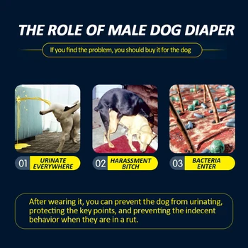 Миещ Мъжки Памперси за кучета Тайна Меки Пелени за кучета, Удобни за Многократна употреба Куче Физиологични Панталони здравословно състояние Бельо Размер XS-XL
