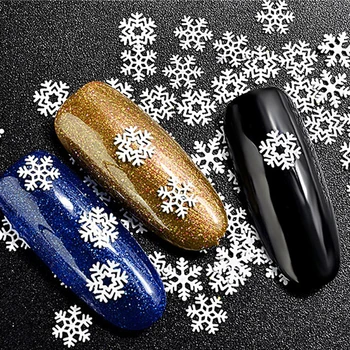 1бр Коледна Снежинка с Холограма на Ноктите Блясък на Ноктите Блести, е Злато Метални Парчета