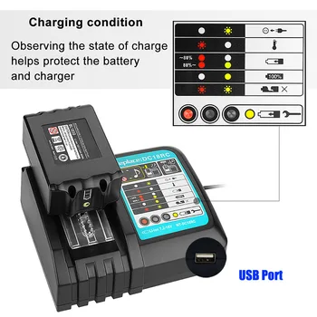 Оригинален 18V18Ah една Акумулаторна Литиево-Йонна Батерия Подмяна на електрически инструменти Батерия за MAKITA BL1880 BL1860 BL1830+Зарядно Устройство