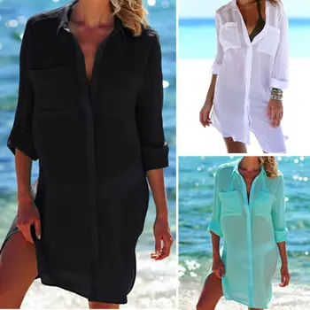 2020 Годишен Женски Плажен отдих Туники, Бански Прикриване на дамски Бански на Плажа Прикриване на Плажно облекло Мини рокля на Milko de Praia