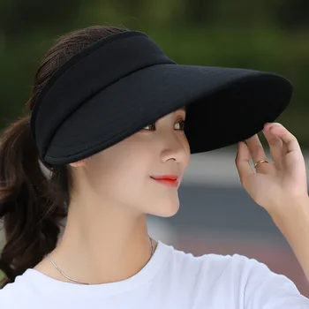 жена годишният козирка широка периферия шапка плажна шапка регулируема UV-защита на жените шапчица упаковываемая