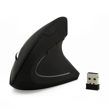2.4 Ghz Ергономична Вертикална Оптична Мишка с USB приемник, За настолен КОМПЮТЪР-лаптоп (черен)