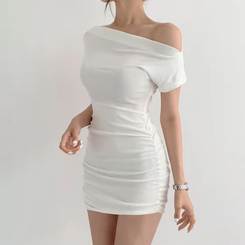 SUCHCUTE Elegent Mini Fashion Dress For Women Casual Basic Slim Outfits Къси рокли Лято Корейски Стил Bodycon Dress Harajuku