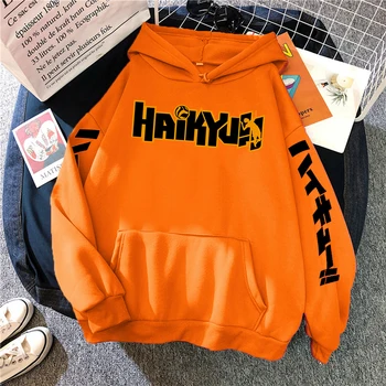 Haikyuu Япония Аниме Cartoons Printed Sweatshirt Man Hip Hop Oversize Hoody Simplicity Fleece Дрехи Есен-зима на Топло качулки