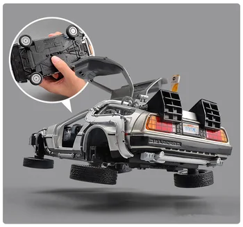 1:24 Diecast Alloy Model Car DMC-12 delorean back to the future Time Machine Metal Toy Car For the Kid Toy Gift Collection