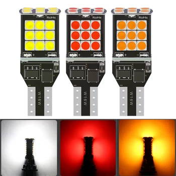 1PC T15 W16W WY16W LED Car Tail Brake Bulb Turn Signals Auto Reverse Lamp CanBus No Error 3030 24 SMD Мъниста в Бяло Червено Жълто 12v