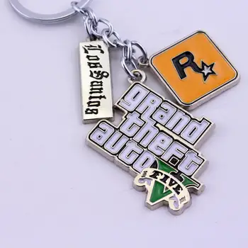 PS4 GTA 5 Game ключодържател Grand Theft Auto 5 Key Chain Xbox, PC Rockstar Key Ring Holder Jewelry Llaveros For Fans