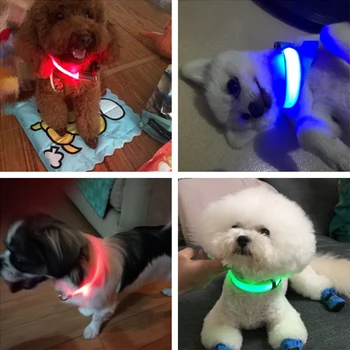 USB Charging/Battery Led Dog Collar Anti-Lost/Avoid Car Accident Collar For Dogs Puppies Leads Доставки Pet Products