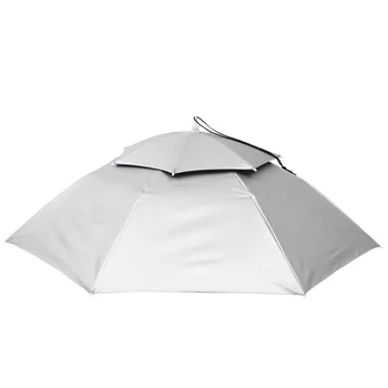 Чадър Hands-Free Head-Mounted Umbrella Двуслойни Чадър Hands-Free Sunshade Водоустойчив Head-Mounted Double-Layer Umbrella