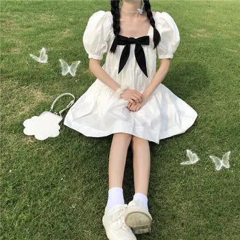 Японската фея универсално рокля лято нов стил академия сладък възраст намаляване на свободен тънък средна дължина пола торта