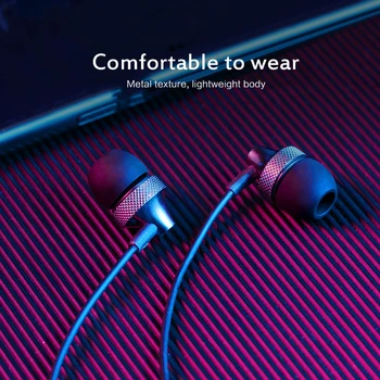 Универсален Преносим Жични Слушалки Стерео Бас ушите 3,5 ММ Метален HIFI Слушалки С Микрофон, Подходящи За Xiaomi и Samsung