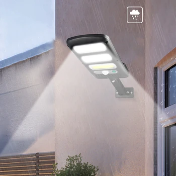 BORUIT Solar Street Lights Outdoor Solar Lamp With 3 Light Mode Waterproof Motion Sensor Lighting for Garden Patio Path Yard