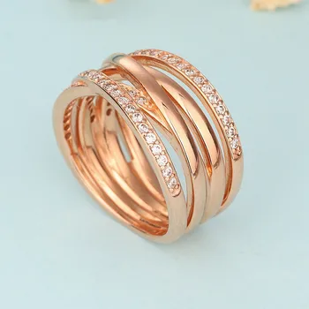 Новата пролетна колекция от пръстени за жени, Бижута от сребро 925 проба цветя и лък пръстен от розово злато anillos годежни пръстени