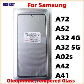 За Samsung Galaxy A72 A52 A32 4G 5G A02s A41 A42 Екран Стъклена Леща С OCA LCD Touch Предната Външна Капачка за Обектива Резервни Части