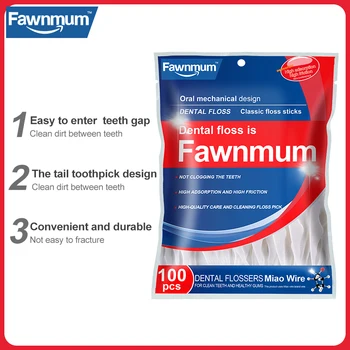 Fawnmum Конец за Зъби Избира 100 бр./компл. Пластмасови Клечки За Зъби-Голям Е Размерът На Зъбите Избира Четка За Почистване На Хигиена На Устната Кухина, 