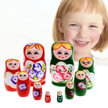 5 БР./компл. Руската Matryoshka Matryoshka Лилаво Комплект Дървени Кукли Ръчно Боя за Детски Играчки, Подаръци, кукли за деца