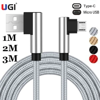 UGI 2.4 A Fast Charging Cable Type C C USB Micro USB Кабел на Android За Samsung Xiaomi HTC Аксесоари За Мобилни телефони Elbow 90° Огъване