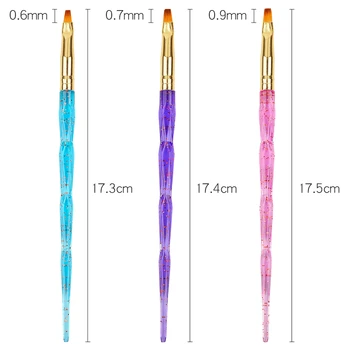 3 Бр./компл. UV-Гел Nail Art Brush Акрилна Майстор на Четката за Рисуване Живопис Pen for Nails Gradient Prefessional Manicure Tools Комплекти