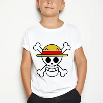 Годишни Момчета/Момичета Ежедневни Kawaii Карикатура Памук Японското Аниме One Piece Деца Тениска с Къс ръкав