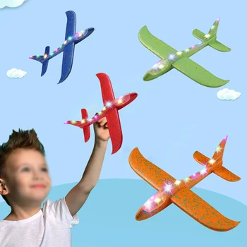 Пенопластовый самолет С Лесен направи си САМ Cartoon Hand Throwing Plane ЕНП Hand Throwing Model Планер Airplane Model Plane Toys For Kids Game