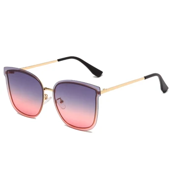 Нова мода Големи Слънчеви очила без Рамки Луксозната Марка, Дизайн Жени Метални Слънчеви очила с UV400 Нюанси Очила oculos de sol