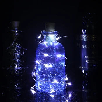 6.5 ft 20 LED САМ на Коледа String Светлини Cork Battery Powered Garland Wine Bottle Светлини For Halloween Party Wedding Decoration