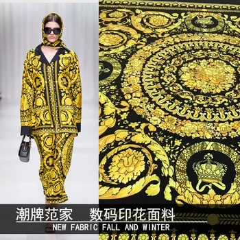 Барокова Мода Марка Шоу Дигитален Печат Модни Дрехи Полиестер Потребителски Плат за Рокли На Метър Alibaba Express