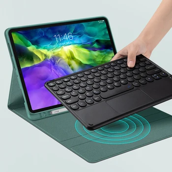 Кръгла Капачка магнитна Клавиатура Калъф за iPad 2020 Pro 11 12.9 10.5 9.7 Smart-Калъф за iPad Air 4 3 2 1 10.2 8th Toucpad Клавиатура