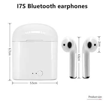 I7s Tws Безжични Слушалки спортни слушалки микрофон в ухото Bluetooth Слушалки музикална слушалка Работи на всички смартфони goophone