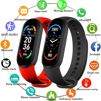 M6 Smart Watch 2021 за Xiaomi Apple Watch Bluetooth Монитор на Сърдечната Честота, Кръвното Налягане Фитнес Тракер Умен Гривна на Жените и Мъжете